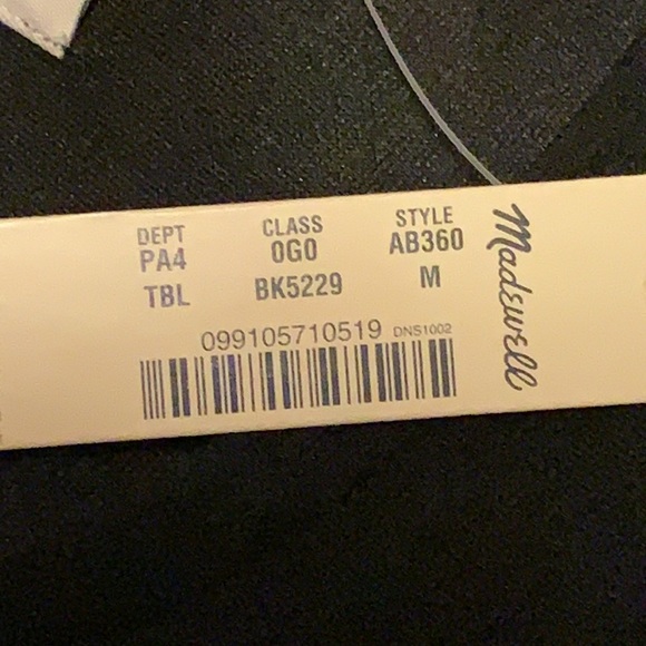 NWT Madewell Texture & Thread Crepe Black Long Sleeve Midi Dress Stretch Size M - Picture 5 of 8